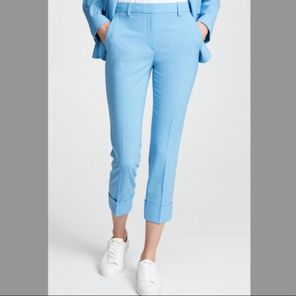 Theory blue crop cuff pants wool size 2